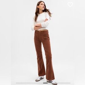 Gap High Rise 70s Flare Corduroy Jeans in Brown